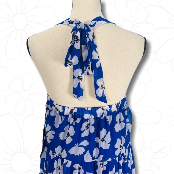 NWT - Who What Wear Blue Floral Halter Dress - SM - Picture 3 of 16